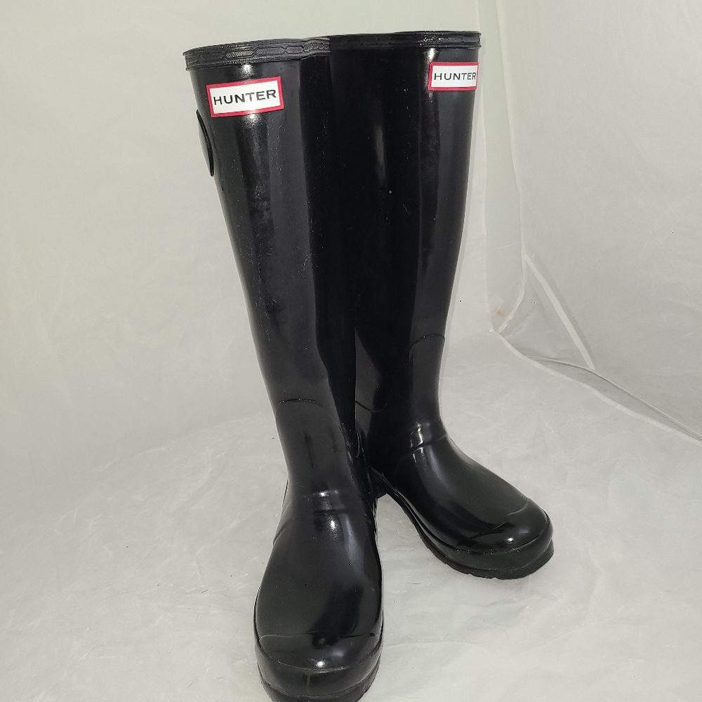 Hunter Tall Black Original Woman's Rain Boots Size 5M US - Picture 1 of 7